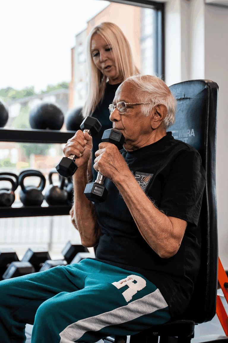 Personal training for over 60s focused on strength, balance, and mobility